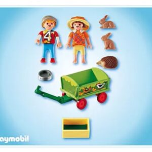 Playmobil Enfants avec chariot et petits animaux 4349