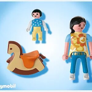 Maman avec bébé et cheval à bascule Playmobil 4744