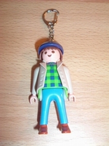 Porte clés Homme et casquette Playmobil