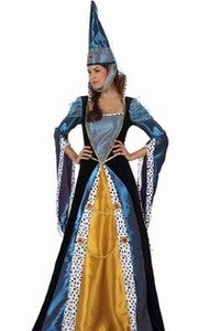 Déguisement costume Dame médiévale bleu et or M/L
