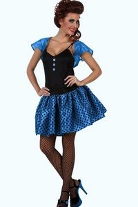 Déguisement costume Femme Sixties bleu