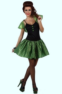 Déguisement costume Femme Sixties vert
