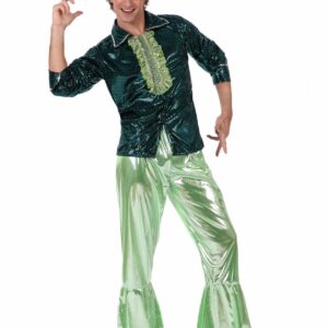 Déguisement costume Disco homme brillant vert