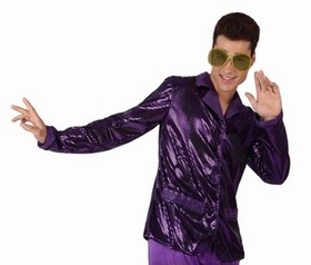 Déguisement costume Disco Chemise violette