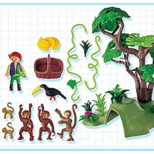 Playmobil Famille de singes et visiteurs 3238