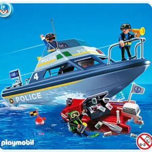 Playmobil Bateau de police 4429 boîte abîmée