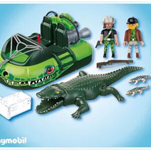 Playmobil Braconniers et aéroglisseur avec alligator 4446