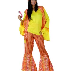 Déguisement costume Hippie femme jaune orange M/L