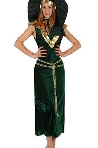 Déguisement costume Egyptienne Cléopâtre vert et or M/L
