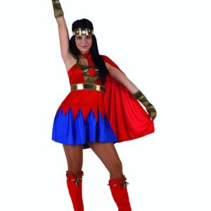 Déguisement costume Super Girl héroïne bleu rouge M/L