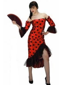 Déguisement costume Flamenco rouge à pois M/L