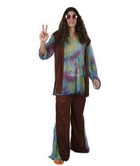 Déguisement costume Hippie homme marron M/L