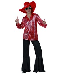 Déguisement costume Disco homme rouge