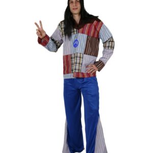 Déguisement costume Hippie homme bleu M/L