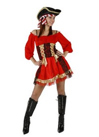 Déguisement costume Pirate femme rubans
