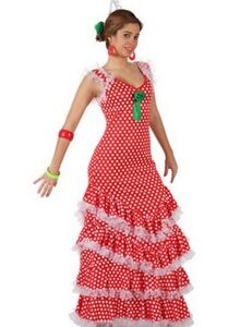 Déguisement costume Danseuse Flamenco robe à pois XL