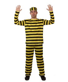 Déguisement costume Prisonnier jaune Bagnard Dalton XL
