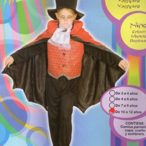 Déguisement costume Vampire cape rouge 10-12 ans  Halloween