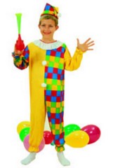 Déguisement costume Clown Arlequin 7-9 ans