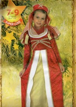 Déguisement costume Princesse médiévale rouge et or 7-9 ans