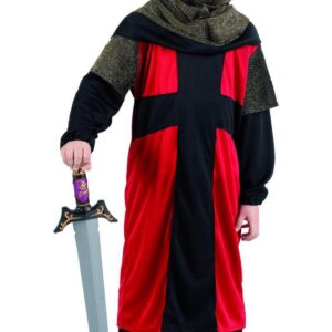 Déguisement costume Chevalier médiéval rouge et noir 3-4 ans