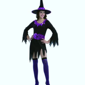 Déguisement costume Sorcière noir violet M/L Halloween