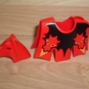 Équipement couverture dragon rouge et coiffe neuf cheval Playmobil