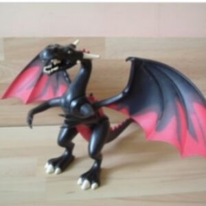 Dragon noir géant avec selle Playmobil
