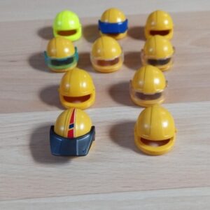 Lot casques moto jaunes Playmobil