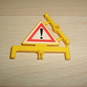 Panneau triangle jaune danger neuf Playmobil