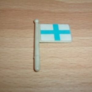 Petit drapeau croix et carré bleu Playmobil