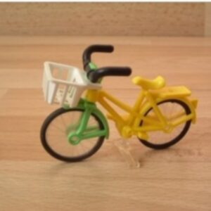 Vélo de ville jaune avec panier blanc Playmobil
