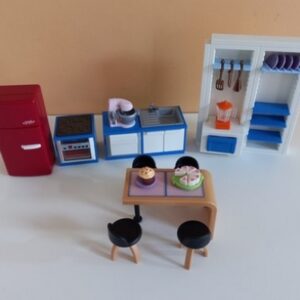 Lot mobilier et accessoires cuisine moderne Playmobil