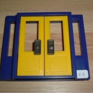 Porte double bleu et jaune Playmobil