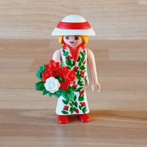 Femme au chapeau et bouquet neuf Playmobil