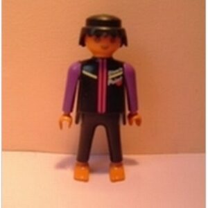Personnage noir violet driver’s point Playmobil