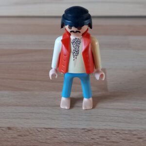 Homme moyen-âge rouge en l&rsquo;état Playmobil