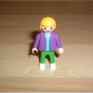 Enfant gilet violet pantalon vert Playmobil