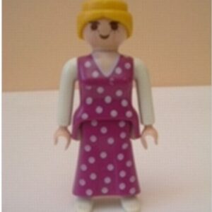 Femme robe rose pois blancs Playmobil