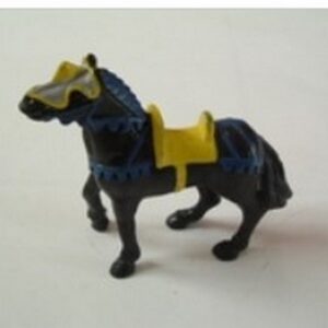 Cheval noir selle jaune Figurine