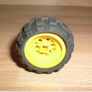 Roue jaune Ø 4,2 cm largeur 2,7 cm Lego