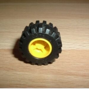 Roue jaune Ø 2,1 cm largeur 1,2 cm Lego