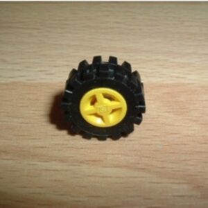 Roue jaune Ø 1,4 cm largeur 0,6 cm Lego