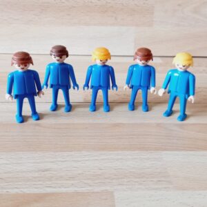 Lot 5 hommes bleus Playmobil