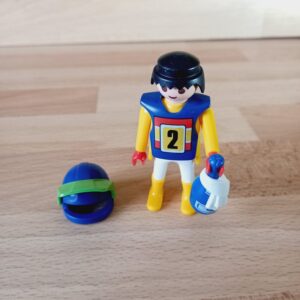 Pilote moto cross et champagne Playmobil